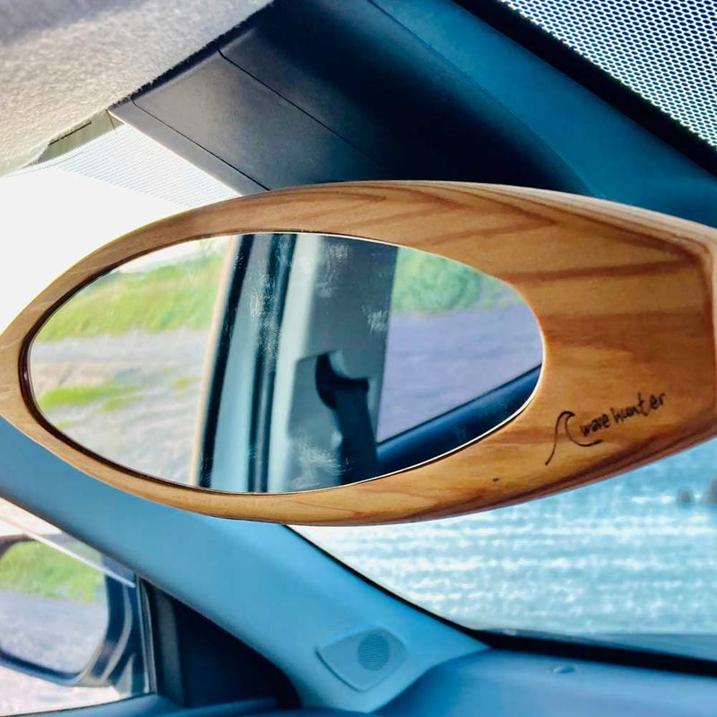 wavehunterオリジナルサーフボード型ルームミラーショートボードロングボード木製