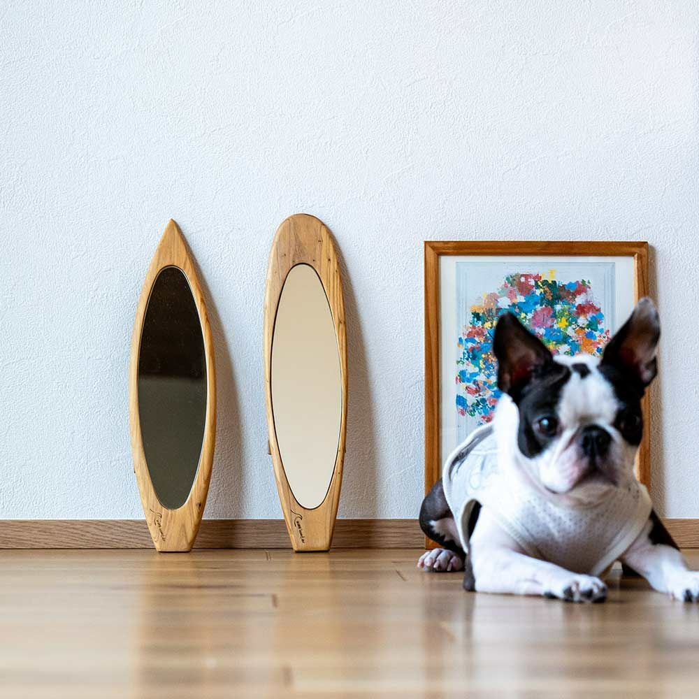 wavehunterオリジナルサーフボード型ルームミラーショートボードロングボード木製