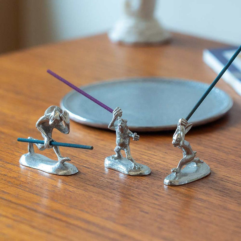 炭谷三郎商店香立鳥獣人物戯画富山県高岡市錫お香立てインセンスホルダー