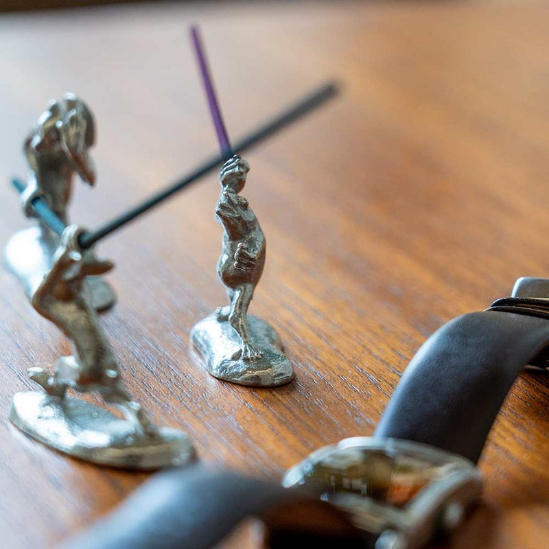 炭谷三郎商店香立鳥獣人物戯画富山県高岡市錫お香立てインセンスホルダー