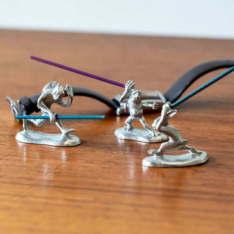 炭谷三郎商店香立鳥獣人物戯画富山県高岡市錫お香立てインセンスホルダー