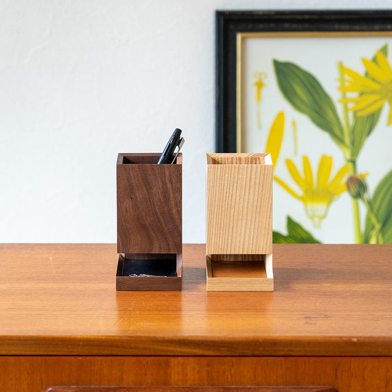 Duplexpenholderレギュラーサイズササキ工芸ペンホルダーペン立て木製デスクオーガナイザー