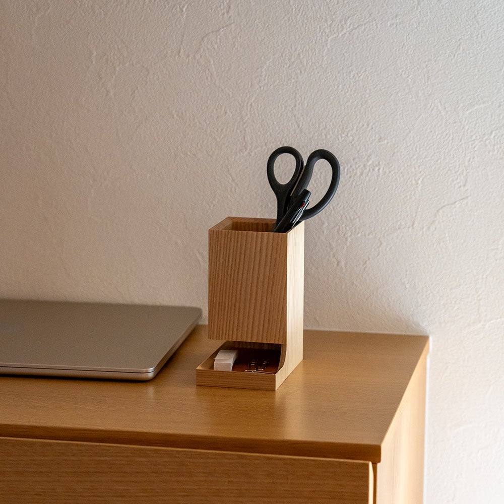 Duplexpenholderレギュラーサイズササキ工芸ペンホルダーペン立て木製デスクオーガナイザー