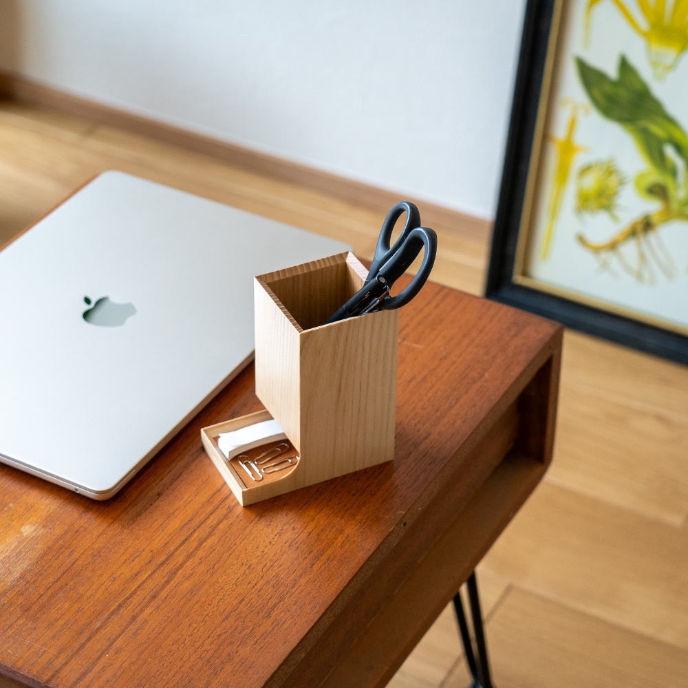 Duplexpenholderレギュラーサイズササキ工芸ペンホルダーペン立て木製デスクオーガナイザー