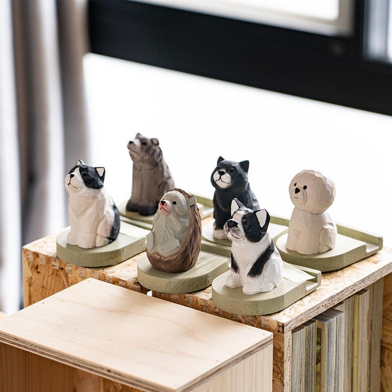 キシマFikaフィーカスマホスタンド動物木彫り木製卓上デスク雑貨ギフト