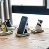 キシマFikaフィーカスマホスタンド動物木彫り木製卓上デスク雑貨ギフト